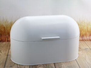 Chlebak metalowy z pokrywą otwierany do góry BIAŁY Metal Bread box with open cover 22172402 NL white