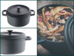 Żeliwny garnek z pokrywą 24x11 cm Żeliwo CAST IRON Casserole POT 24x11 cm 23460501