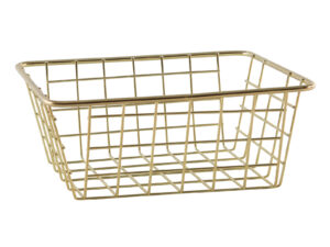 METALOWY druciany koszyk na OWOCE ZŁOTY 20 Wire metal fruit basket 20x15x8 cm GOLD 23491586