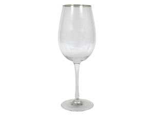 Szklany kieliszek do wina prążkowany ZŁOTY PASEK Glasses GOLD rim wine 27021702