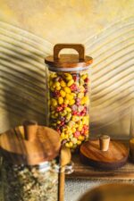 Akacjowa seria słoiczek 21x8,5 cm z rączką ACACIA serie glass jar 21 x 8,5cm 23467350