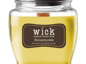 ŚWIECZKA sojowa ŚWIEŻA drewniany knot WICK 425g CANDLE Wooden Wick Colonial 15 oz - Honeysuckle