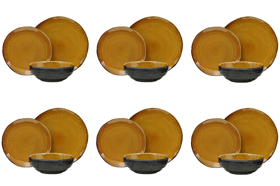 Ceramiczna linia BLACK JEANS BURSZTYN zestaw 18 el Ceramic Black JEANS AMBER 18 pcs set 24327330