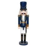 Deco figurka dziadek do orzechów GRANATOWY 50 cm Wooden Nutcracker BLUE METALIC 50 cm 521169B