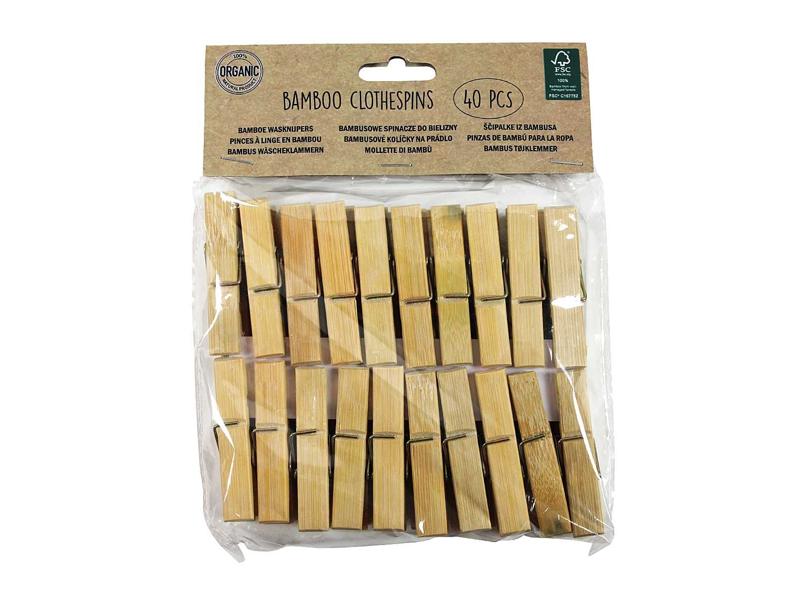 Bambusowe KLAMERKI zestaw 24 szt Bamboo serie CLOTHSPIN 24 PCS 23494152