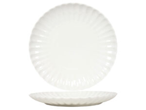 Ceramiczna linia FLOWER WHITE talerz obiadowy 26 c Ceramic FLOWER WHITE dinner plate 26 cm 24327949