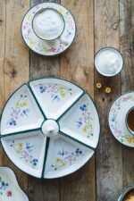 PANI KWIATEK ceramiczna patera 7 el obrotowa 29 cm MRS FLOWER ceramic serving dish 7pcs round 27,5 cm