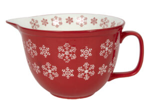 Ceramiczna linia ŚNIEZYNKA miska do mixowania z rą Ceramic SNOWFLAKE red mixing bowl 24302941