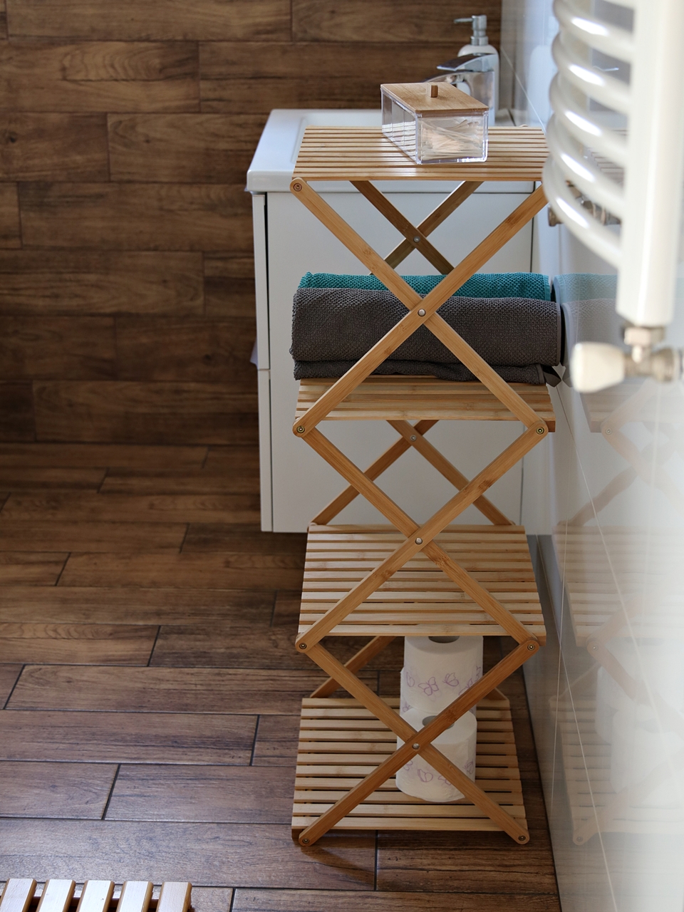 Bambusowa seria półka rozkładana łazienkowa Bamboo BATH rack foldable 24501424 - obrazek 2