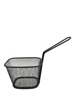 Stalowy czarny koszyk do serwowania frytek PROSTO Stainless French fries bascet 22275570 BLACK RECT
