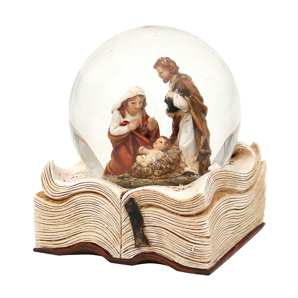 Zimowa kula śnieżna Święta Rodzina 7,5 x 7 x 9 cm Snow globe Holy Family on book 7,5 cm 50 1635