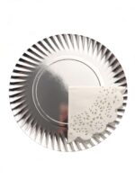 PARTY papierowe talerze srebrne 4 szt 23 cm z koro PARTY paper plate silver set 4 pcs 23 cm 22283086