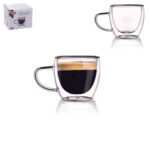Szklanka borokrzemowa Espresso 110 ml 1 sztuka Double wall glass with ear 110 ml 1 pcs box 127203
