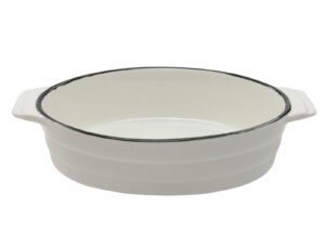Porcelanowy półmisek do zapiek CZARNY PASEK MINI Porcelain baking dish BLACK RIM 24303038 MINI