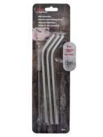 Stalowe słomki 21 cm zestaw 3szt SREBRNE +szczotka Stainless steel straw 21cm set 3x SILVER 22285140