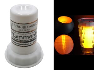 LED żarówka z efektem płomienia WKŁAD do lampionu LED Fire flame lantern bulb 12 SMD CE 9x7,5 cm