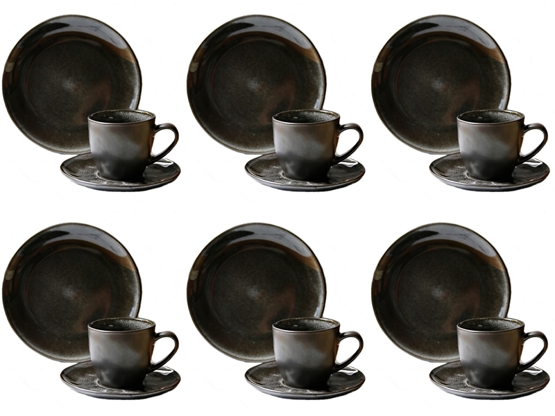 Ceramiczna linia BLACK JEANS BLACK kawowa 18 el Ceramic Black JEANS BLACK coffe 18 set 24328312