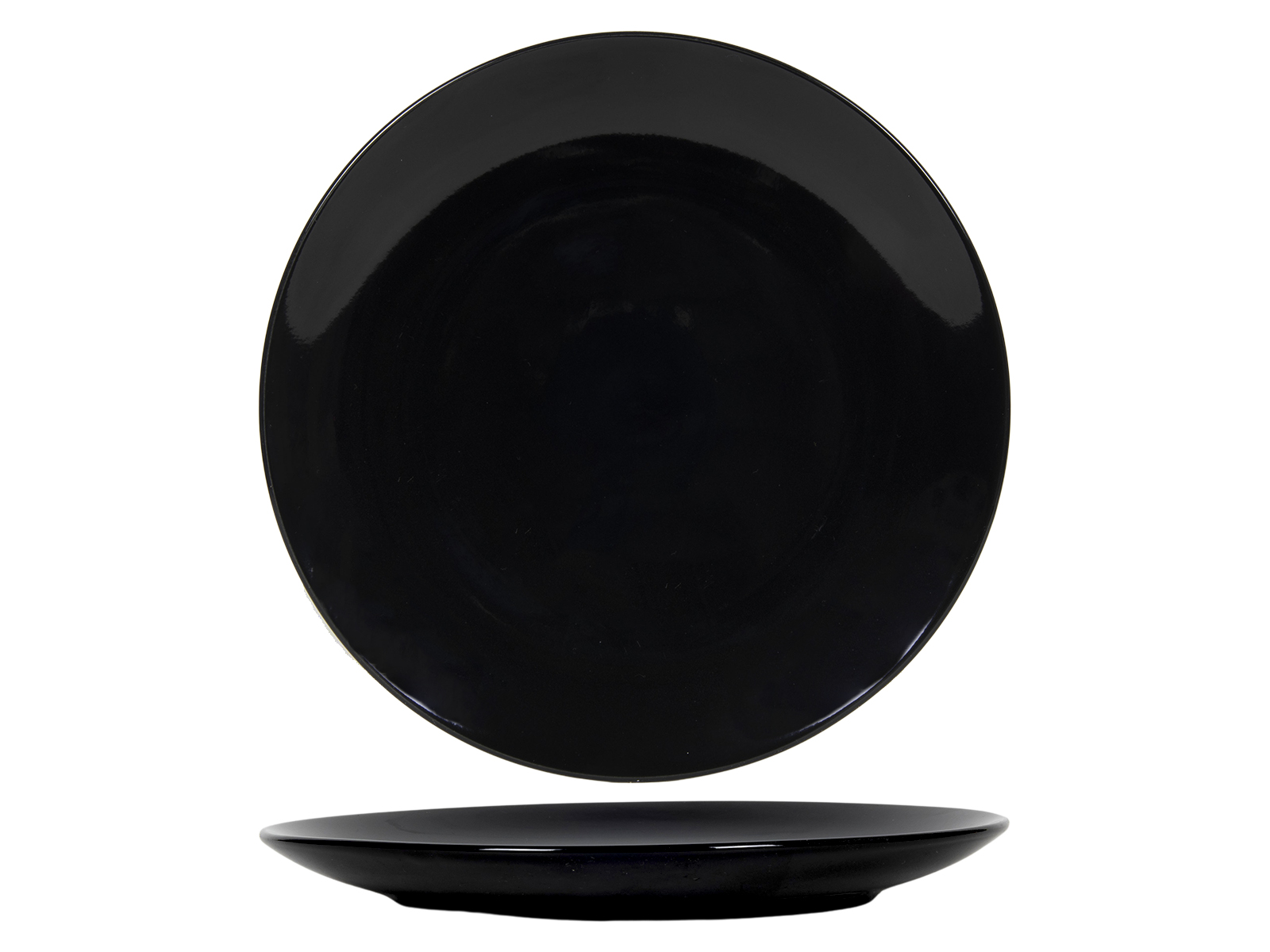 Ceramiczna linia CZARNY POŁYSK - talerz 27 duży Ceramic GLOSSY BLACK line plate 27 cm 24306505