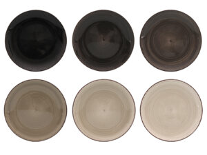 Ceramiczna linia LOFT - talerz 19 cm mix SZAROŚCI Ceramic LOFT line PLATE 19 cm black grey 24326892