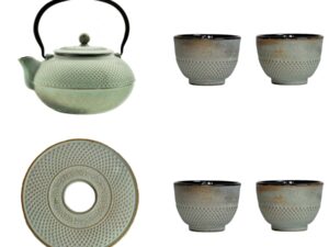 Żeliwny dzbanek zaparzacz  1,5 l GIFT zestaw MIĘTO Cast iron japanese teapot 1,5L GIFT SET MINT