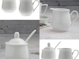 Porcelanowa cukierniczka i dzbanek do śmietanki DU Porcelain sugar pot with and creamer BIG 24302096