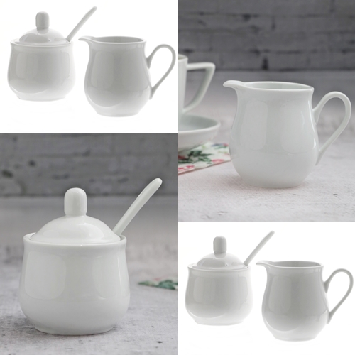 Porcelanowa cukierniczka i dzbanek do śmietanki DU Porcelain sugar pot with and creamer BIG 24302096