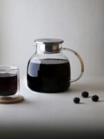 Szklany Borosilikatowy DZBANEK 1,2l SILVER JOHN MPL borosilacate glass jug lid 1,2l SILVER JOHN