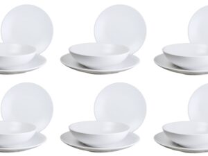 Ceramiczny serwis talerzy 18 el - BIAŁY MAT Ceramic WHITE 18 pcs plates set 24327156