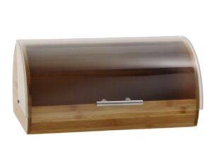 Chlebak bambusowy z przeźroczystą pokrywą BRĄZ Bamboo bread box with plexi open door 22172431/32