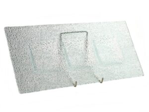 SZKLANY półmisek KROPLE prostokątny 3 dzielny 38,5 GLASS DROP dish rectangular 3 38,5x17 cm 23468974