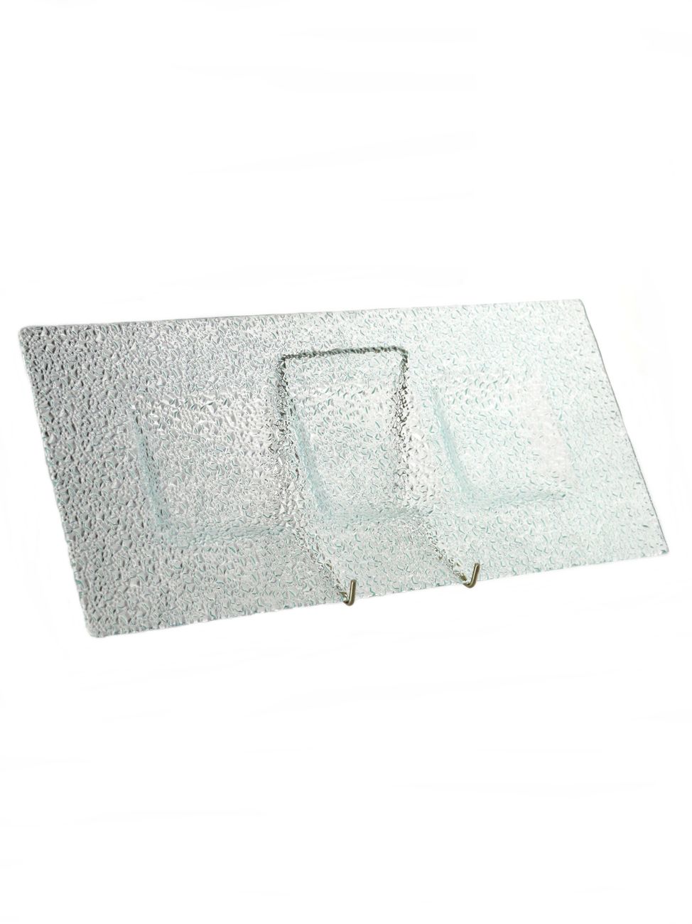 SZKLANY półmisek KROPLE prostokątny 3 dzielny 38,5 GLASS DROP dish rectangular 3 38,5x17 cm 23468974