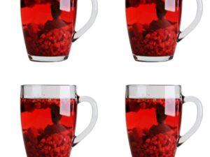 Szklany zestaw kubków 365 ml 4 szt Made in PL Glass mug LAVA 365 ml set 4 pcs