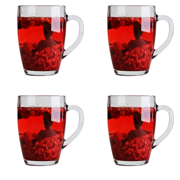 Szklany zestaw kubków 365 ml 4 szt Made in PL Glass mug LAVA 365 ml set 4 pcs