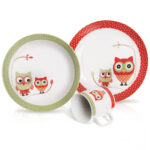 Zestaw ceramiczny: kubek,talerz,miseczka SOWA Children set 3 pcs OWL 112345