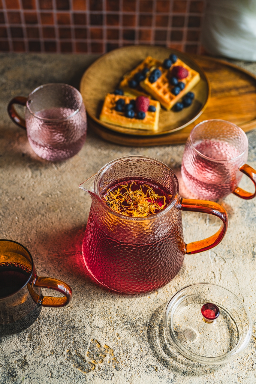 MPL czajnik JUSTINE ze szklanym filtrem 1 BURSZTYN MPL borosilacate glass JUSTINE tea pot 1,0 L AMBER - obrazek 5