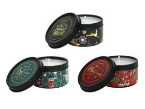 ŚWIECZKA XMAS zapachowa 6x4 cm w puszce GIFT MIX CANDLE XMAS scented 6x4 cm in tin GIFT 23140785