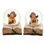 Zimowa kula śnieżna mini z aniołkiem 5 x 5 x 6,5 Snow globe Angel Figure on book 2-asst 50 1056