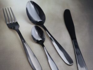 Sztućce zestaw 16 el powłoka kolor czarny mat Cutlery set 16 pcs mat black coating 22081532