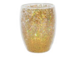 Deco szklanka podwójne szkło konfetti ZŁOTA 300 ml Deco double wall confetti glass GOLD 27022367