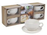 Ceramiczny zestaw cappucino 4 filiżanki 250ml i sp Ceramic set cuppucino 4 cups with saucers 24302605