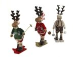 Deco zimowy ŁOŚ stojacy na nartach 16 cm 23102816 Deco Winter deer on ski wood 16cm 23102816 - NEW