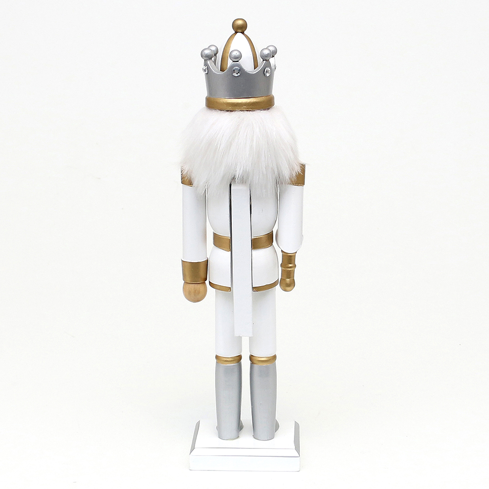Deco figurka dziadek do orzechów złoty/srebrny30cm Wooden Nutcracker gold/silver XL 30 cm 521769 - obrazek 3