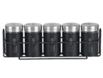 Szklany pojemnik do przypraw zestaw 5 szt czarny Glass spice conteiner set 5 pcs BLACK 23461586