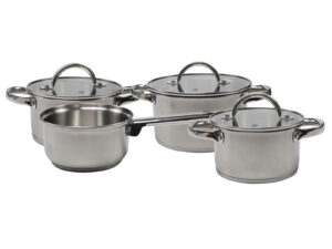 Stalowy zestaw garnków COKING srebrny zestaw 8 el Pot stainless steel COKING silver 8 pcs 24350742
