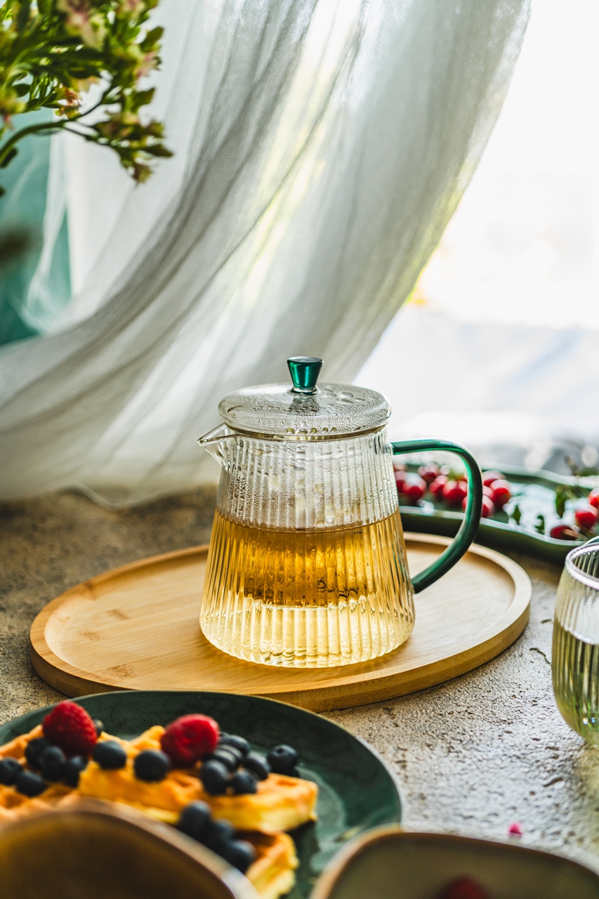 MPL czajnik JUSTINE ze szklanym filtrem 1L ZIELEŃ MPL borosilacate glass JUSTINE tea pot 1,0 L GREEN