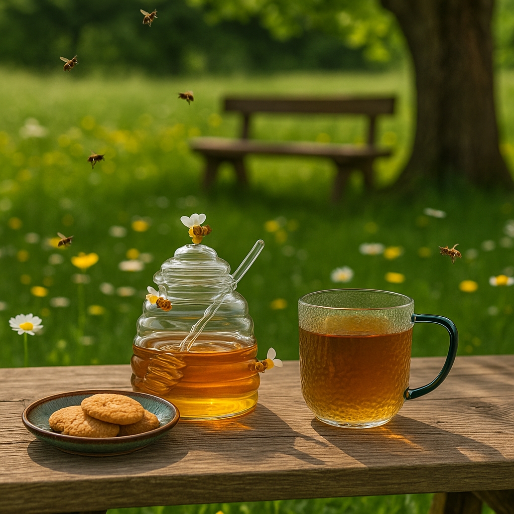 MPL LA BANDE pojemnik na miód NOWA pszczółka MPL LA BANDE boro glass honey jar new bees - obrazek 3