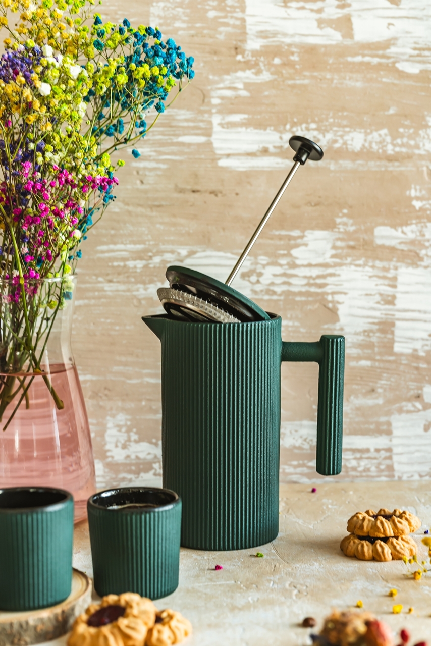 Żeliwna zaparzarka 0,8L SEBASTIANO ciemna zieleń Cast Iron BREWER 0,8L SEBASTIANO dark green - obrazek 2