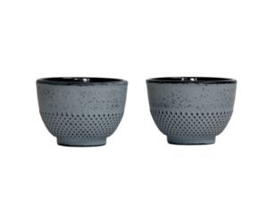 Żeliwne czarki do herbaty zestaw 2 szt ONE szary Cast iron japanese cups set of 2 pcs ONE GREY
