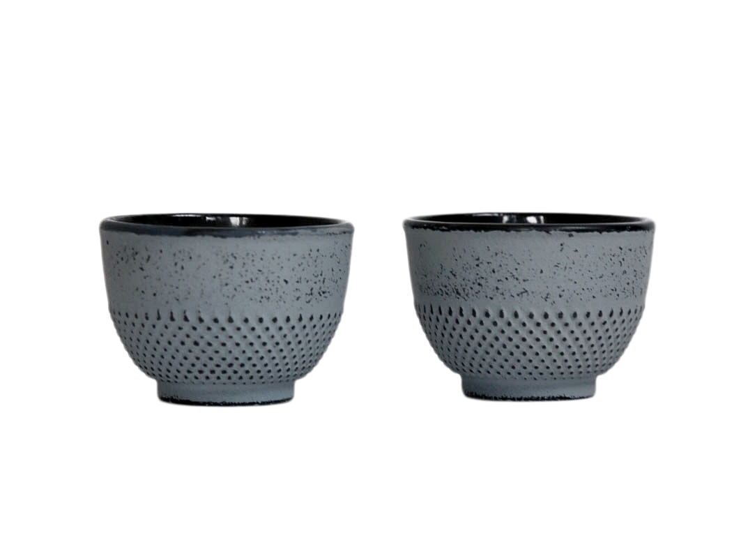 Żeliwne czarki do herbaty zestaw 2 szt ONE szary Cast iron japanese cups set of 2 pcs ONE GREY