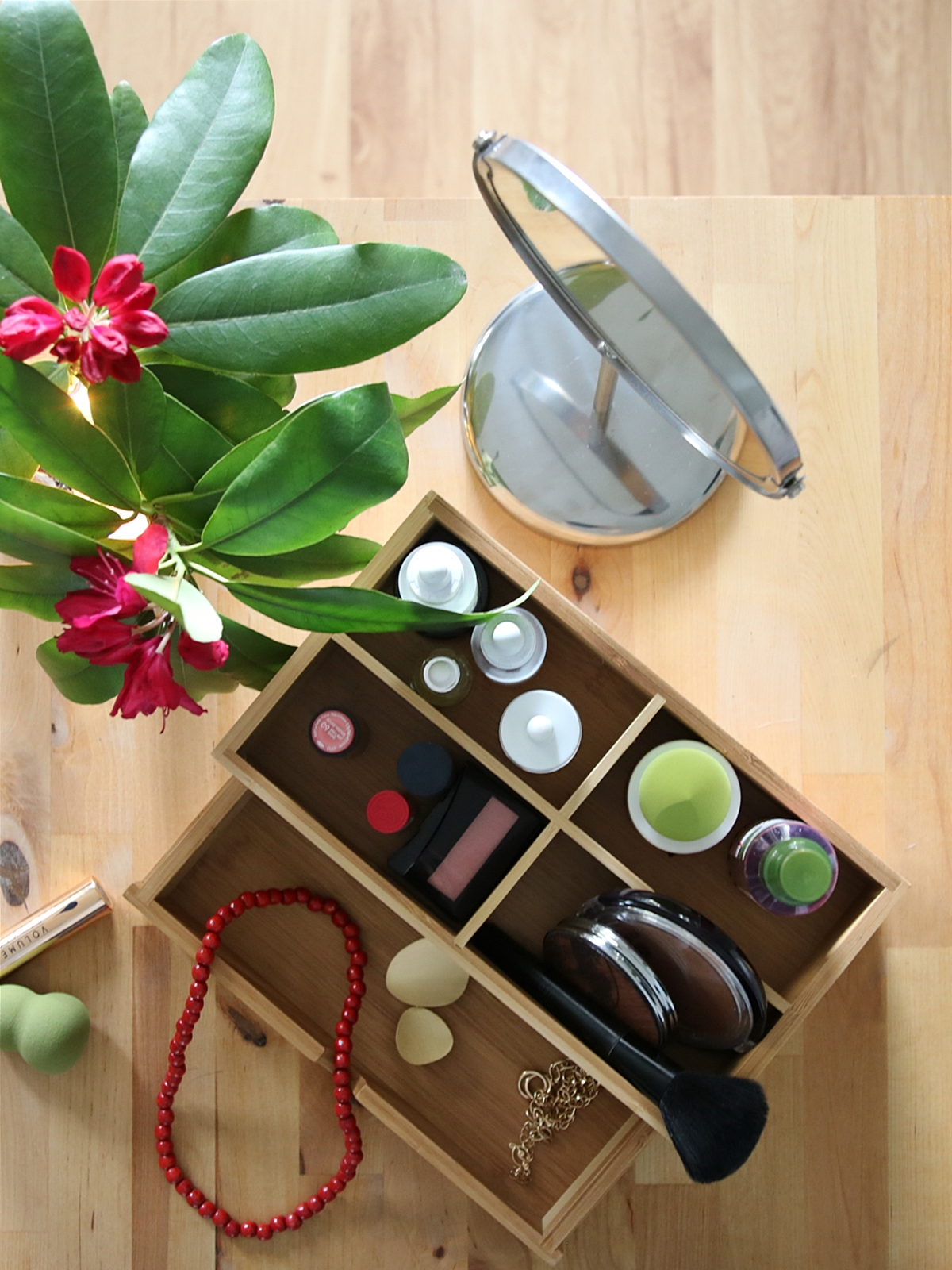 Bambusowa seria pudełko na kosmetyki z szufladką Bamboo BATH cosmetic box 24501608 - obrazek 3